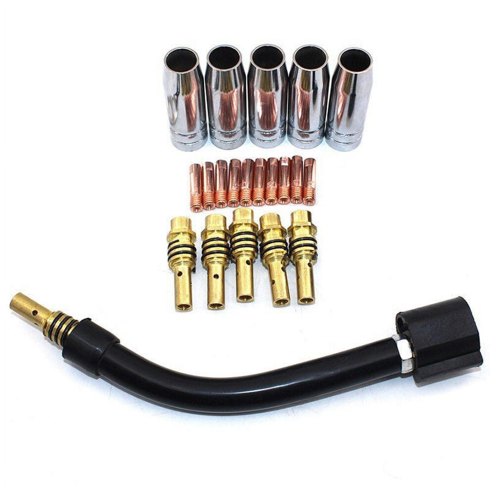 21Pcs Mig Mag Welding Torch Air Cooled Mb15ak Neck Contact Tip Holder Gas Nozzle 9149926894124