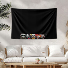 Halloween-skrekkfilmfigurer-teppe 3x5FT morsomt veggteppe med sangerkunst, hjemmedekor til soverom, stue