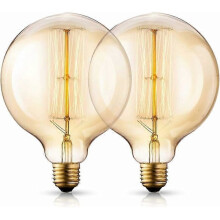 Set van 2 G125 King Size Globe Vintage Edison, 40W E27 Old Fashioned - Industriële - Dimbaar - Decoratieve gloeilampen, set van 2