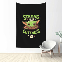 Baby Yoda Wandteppich, wasserfestes Polyester, vertikale Dekoration für Schlafzimmer, Wohnzimmer, Studentenwohnheim, Badezimmer,