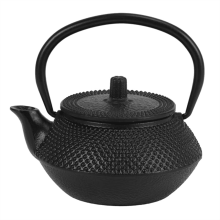 Bule de chá de ferro fundido com infusor de aço inoxidável, estilo japonês.