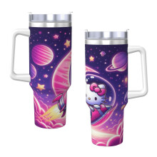 Hello Kitty 40oz H2.0 rozsdamentes acél vákuumszigetelt termosz tetővel és szívószállal vízhez, jeges teához vagy kávéhoz, smoothie-hoz