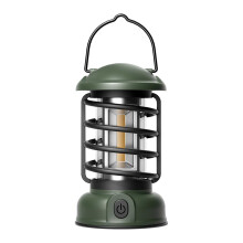 Lampă de camping retro portabilă, felinar LED reîncărcabil prin USB, lumină de cort ușoară suspendată pentru exterior, cadou pentru casă