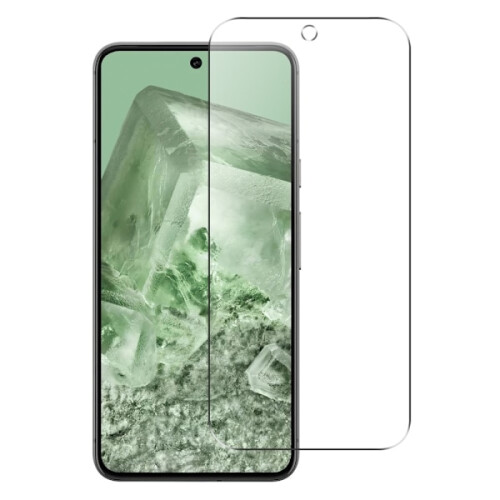 Google Pixel 8A schermbeschermer van gehard glas, transparant.