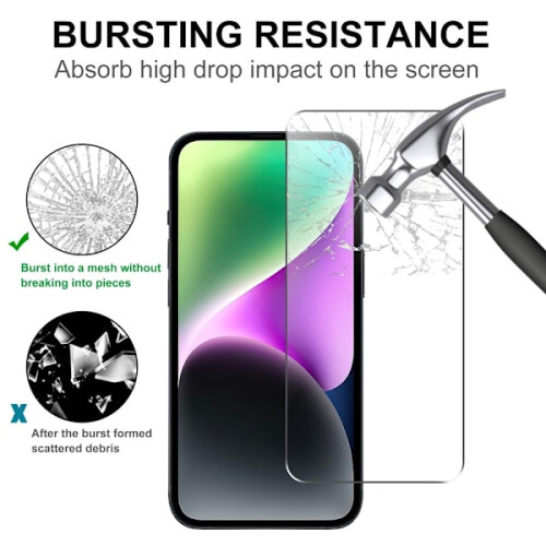 Google Pixel 8A schermbeschermer van gehard glas, transparant. 2
