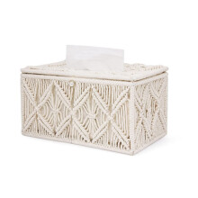 Rechthoekige tissueboxhoes, papieren tissuehouder, servettenorganizer, woondecoratie voor dressoir, woonkamer en kantoor.