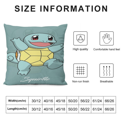 Μαξιλαροθήκη Squirtle Plush για πολλά μεγέθη, εξαιρετικά άνετη, αντιρρυπαντική, 1