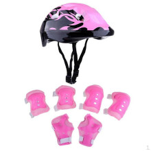 Set di 7 caschi da 8-62 cm con protezioni per ginocchia, gomiti e polsi, compatibile con skateboard, bicicletta e pattini in linea/a rotelle, colore