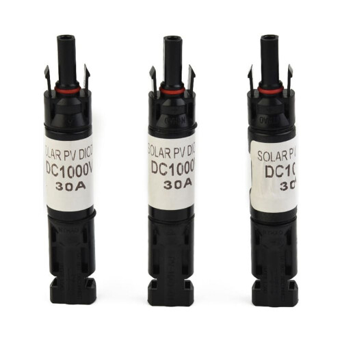 3PCS Solar Panel Cable Blocking Diode Waterproof Connector Compatible