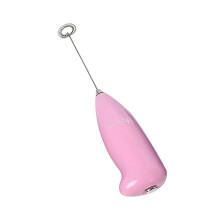 Fouet mélangeur pour boissons lactées et café, batteur à œufs électrique, mousseur à lait avec mini poignée, outil de cuisine pratique (rose)