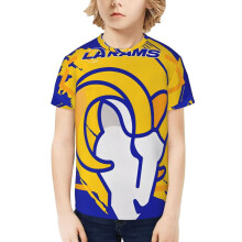 Μπλούζα L.A_ Rams Youth με κοντό μανίκι και φαρδύ μπλουζάκι για αγόρια και κορίτσια με