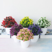 Künstliche Windfallblumen – realistische, im Topf gepflanzte Kunststoff-Grünpflanzen für Zuhause, Küche und Garten (für drinnen und draußen)