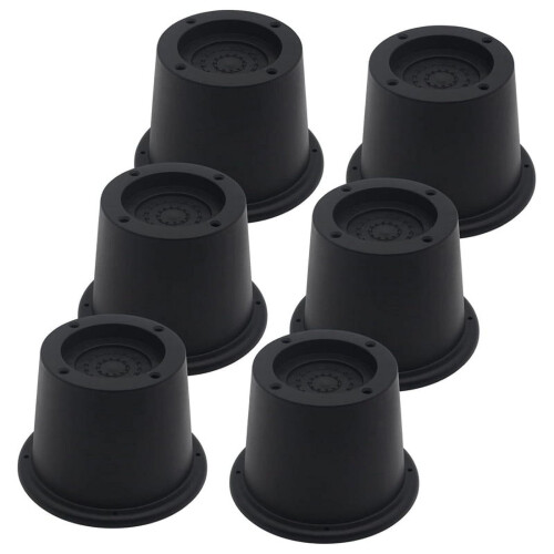 Conjunto de 6 Elevadores de Cama Pretos de 2,3 Polegadas (5,8 cm), Elevadores de Cama para Sofá, Poltrona, Mesa, Extensores, Suportam até 1.300