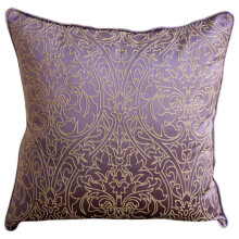 Violetti ja kultainen damaskikuvioinen 24x24 tuuman neliönmuotoinen silkkityynynpäällinen, sohvatyynynpäällinen, yhteensopiva 60x60 cm:n