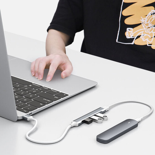 Διανομέας USB SUSUchens 4 σε 1, Σταθμός σύνδεσης USB 3.0 υψηλής ταχύτητας τύπου C, Φορητός 2