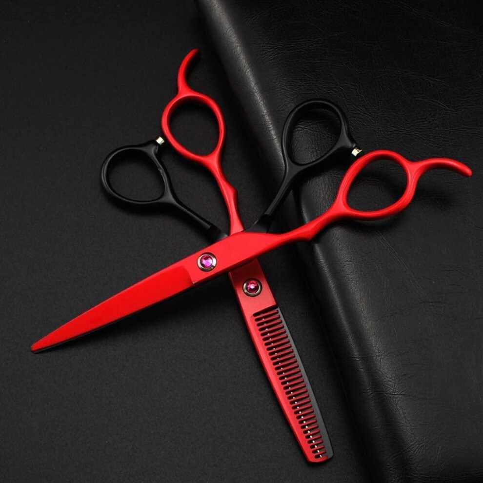 Professional LeftHanded Hair Cutting Scissors Set 6 Inch Barber Thinning and Straight Kit with Sharp Precision Blades
