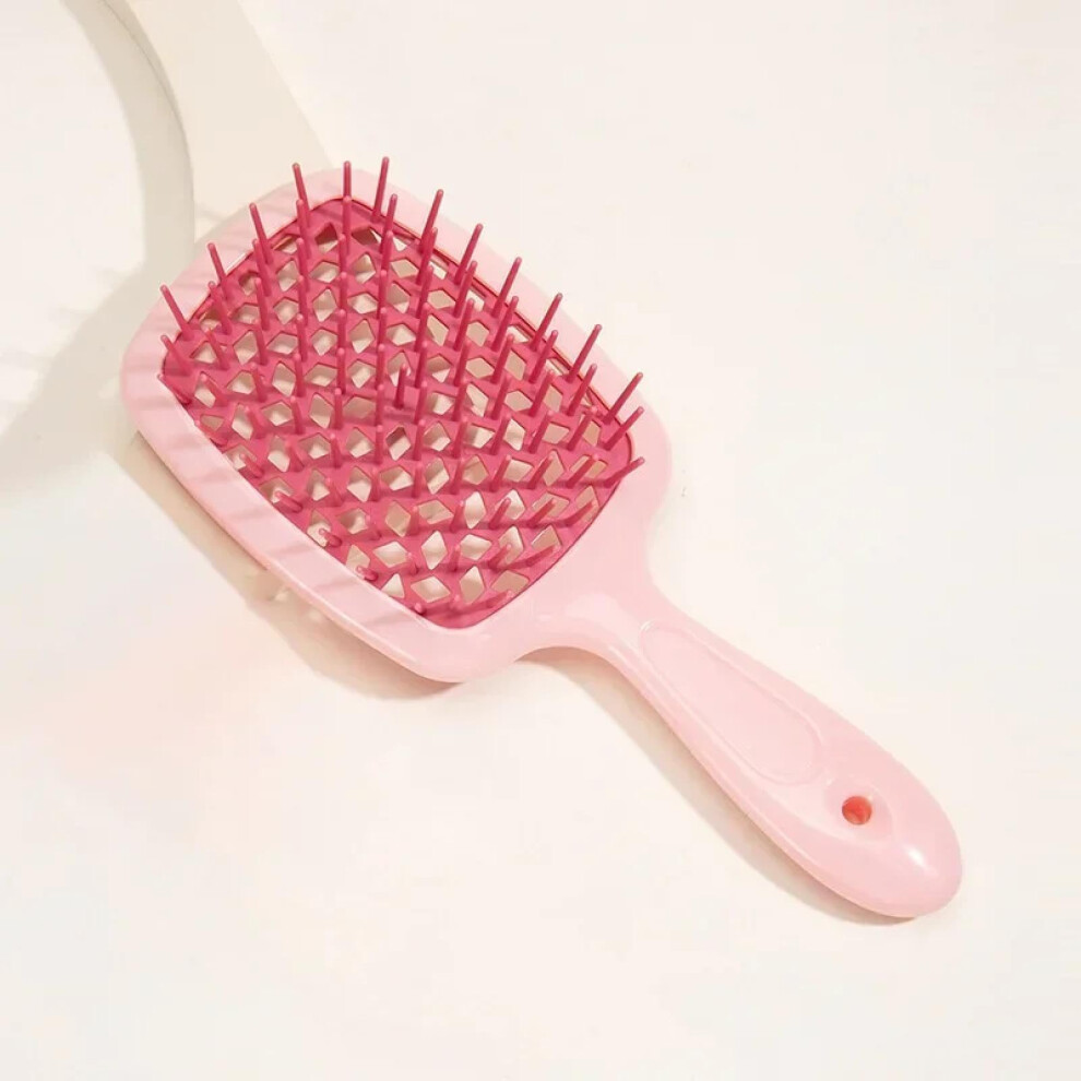 Pink Detangling Hair Brush For Wet And Dry Hair With Gentle Scalp Massage, Ergonomic Design