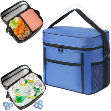 Nouveau sac à lunch isotherme portable écologique à imprimé animaux de dessin animé, boîte à bento grande capacité pour les voyages