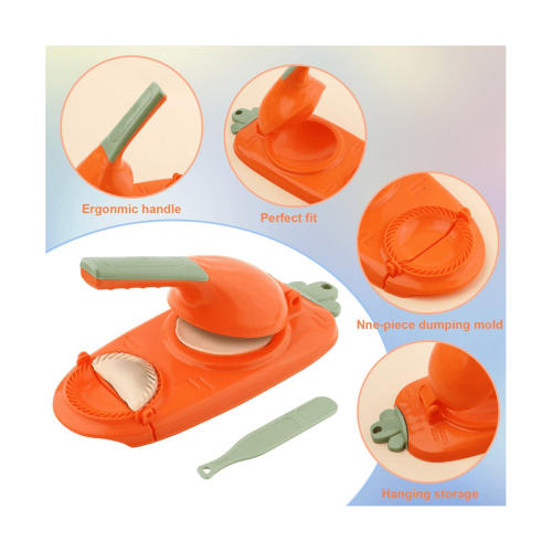 Dumpling Maker2in1, Bärbar Manuell Dumpling Maker Multifunktionell Gör-det-själv Manuell Dumpling Pressformar Set Orange 1