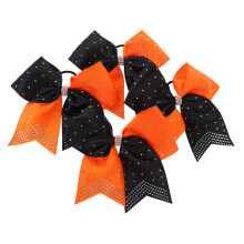 4pcs Sparkly Cheer Bows with Rhinestones for Girls Secure Ponytail Hold Cheerleader Accessories