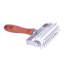 Pizza Cutter Stainless Steel Wheel with Ergonomic Wooden Handle for Bread Pie and Pastry