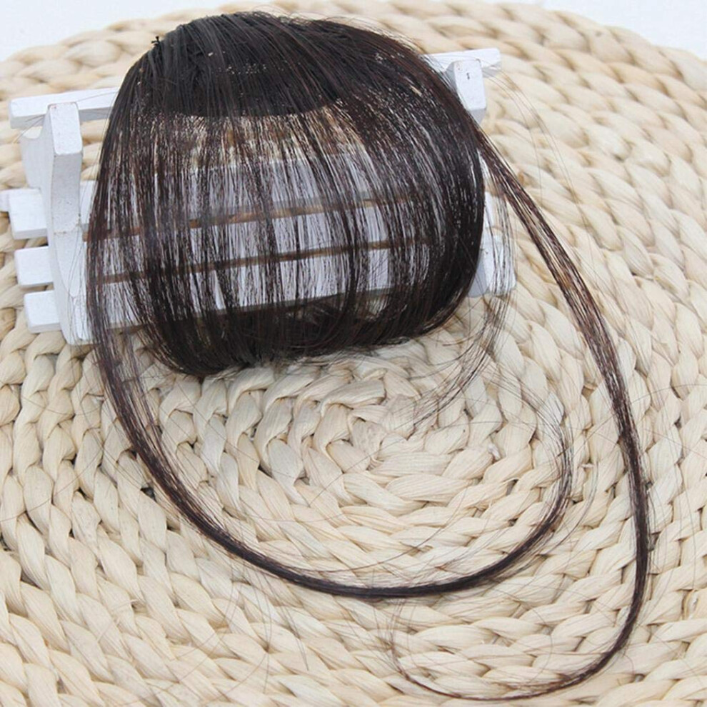 Women's Bangs Wig with Heat Resistant Natural Color and Invisible Feather Hair Extensions