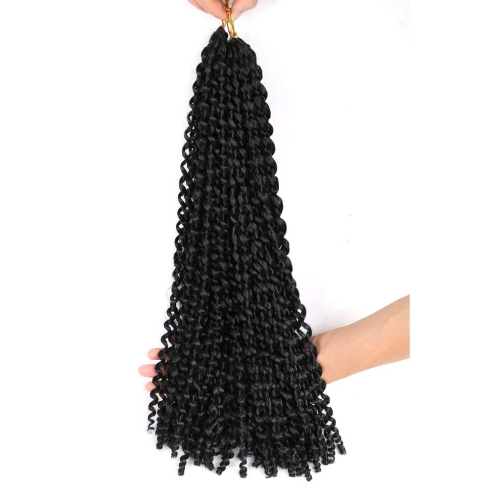 Unisex Passion Twist Crochet Hair 16 Inch Afro Kinky Curly Extensions Bohemian Braids Synthetic 1B