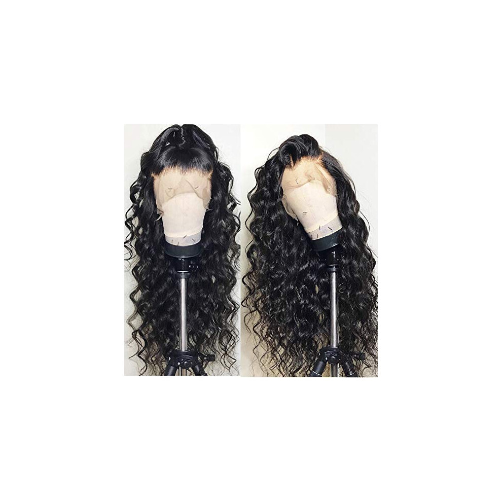Unisex 13X6 Lace Front Wig Human Hair Pre Plucked Brazilian Remy Loose Wave With Baby Hair 20 Inch