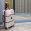 1Pièces Tag Bagage Rose En PU Ajustable 4