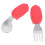 1Ensemble Bébé Acier Silicone Antidérapant Rouge 1