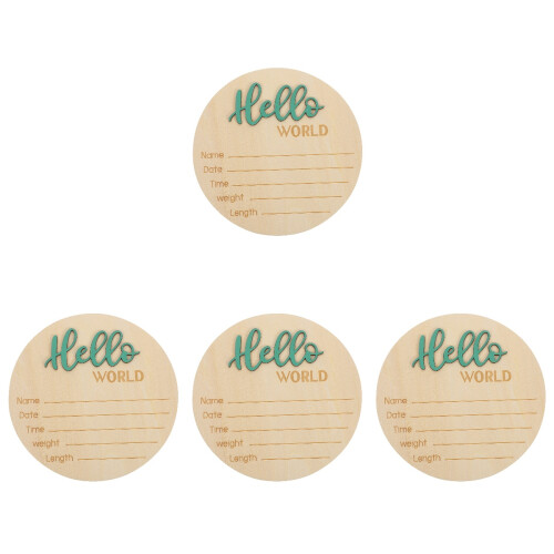 4Pièces Plaques Annonce Vertes En Bois Durable Bébé 2