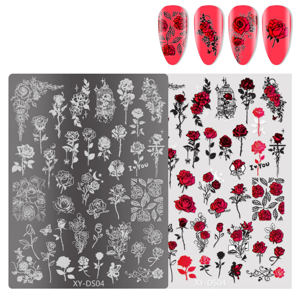 French Tip Butterfly Nail Stamping Plates with Elegant Reusable Designs for Holiday Manicures