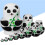30 Pcs Wood Panda Hand Painted Nesting Dolls Set 10