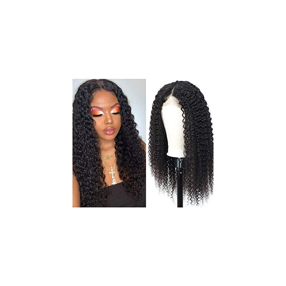 Unisex Brazilian Kinky Curly Lace Front Wig Human Hair 13X4 Pre Plucked With Baby Hair 150% Density