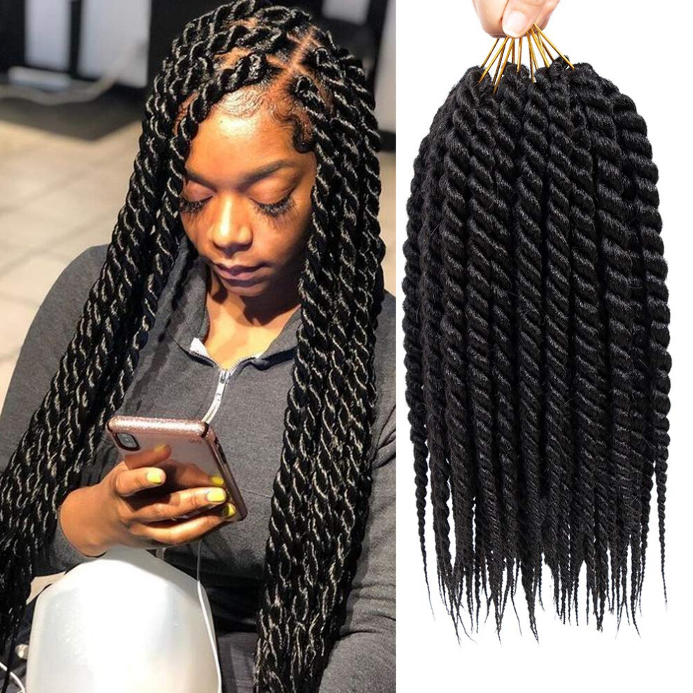 Unisex 6 Packs 12 Inch Havana Twist Crochet Braids Senegalese Twist Hair Extensions For Protective Styles