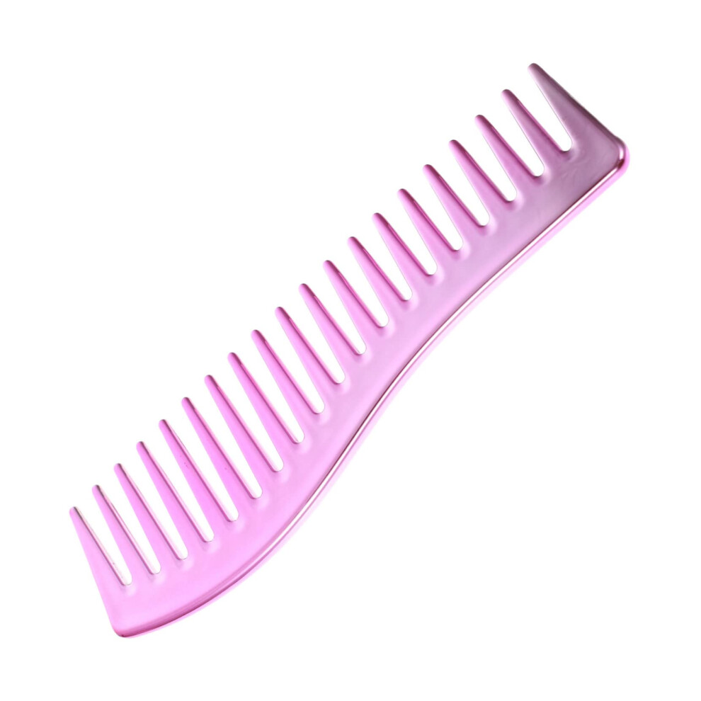 Unisex Pink Wide Tooth Hair Comb For Men Barber Styling, Ergonomic Grip Professional Hairdressing Tool