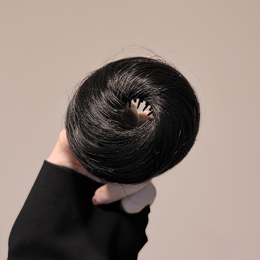 Unisex Black,Brown Messy Bun Hair Piece Black Brown Clip In Synthetic Bun With Claw Clip For Instant Volume Boost