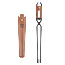 Heavy Duty Fireplace Tongs 17 Inch Heat Resistant Handle with Secure Grip for Campfire and Grill