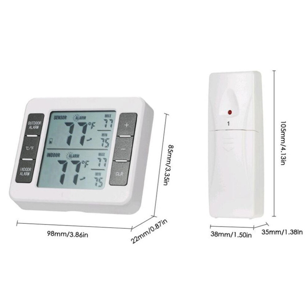 Indoor Outdoor Wireless Digital Freezer Alarm Thermometer Fridge Home 1-2 Sensor 9322103557665