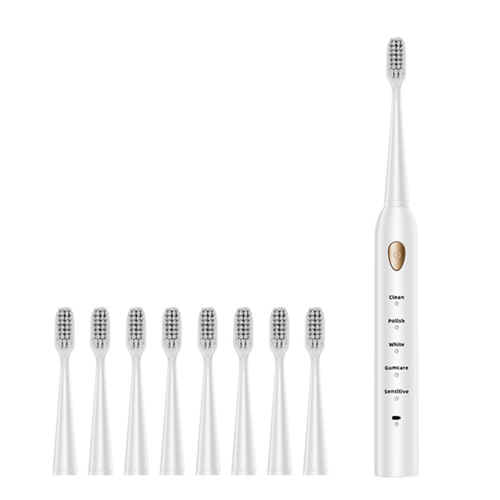 Toothbrush Toothbrush with 8 Brush Heads 5 Cleaning Modes Water Proofing IPX7 Water Proofing Toothbrush Newly