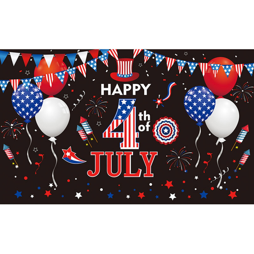Quinlirra 1 Pcs Banner, 4Th Of July Background Patriotic For Photography Independence Day American Flag And Balloons Memorial Day Party 9322103558020