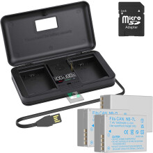 Replacement Camera Batteries, 3 Pack 1800mAh NB-7L NB 7L NB7L Rechargeable Battery and LCD USB Dual Charger for Canon