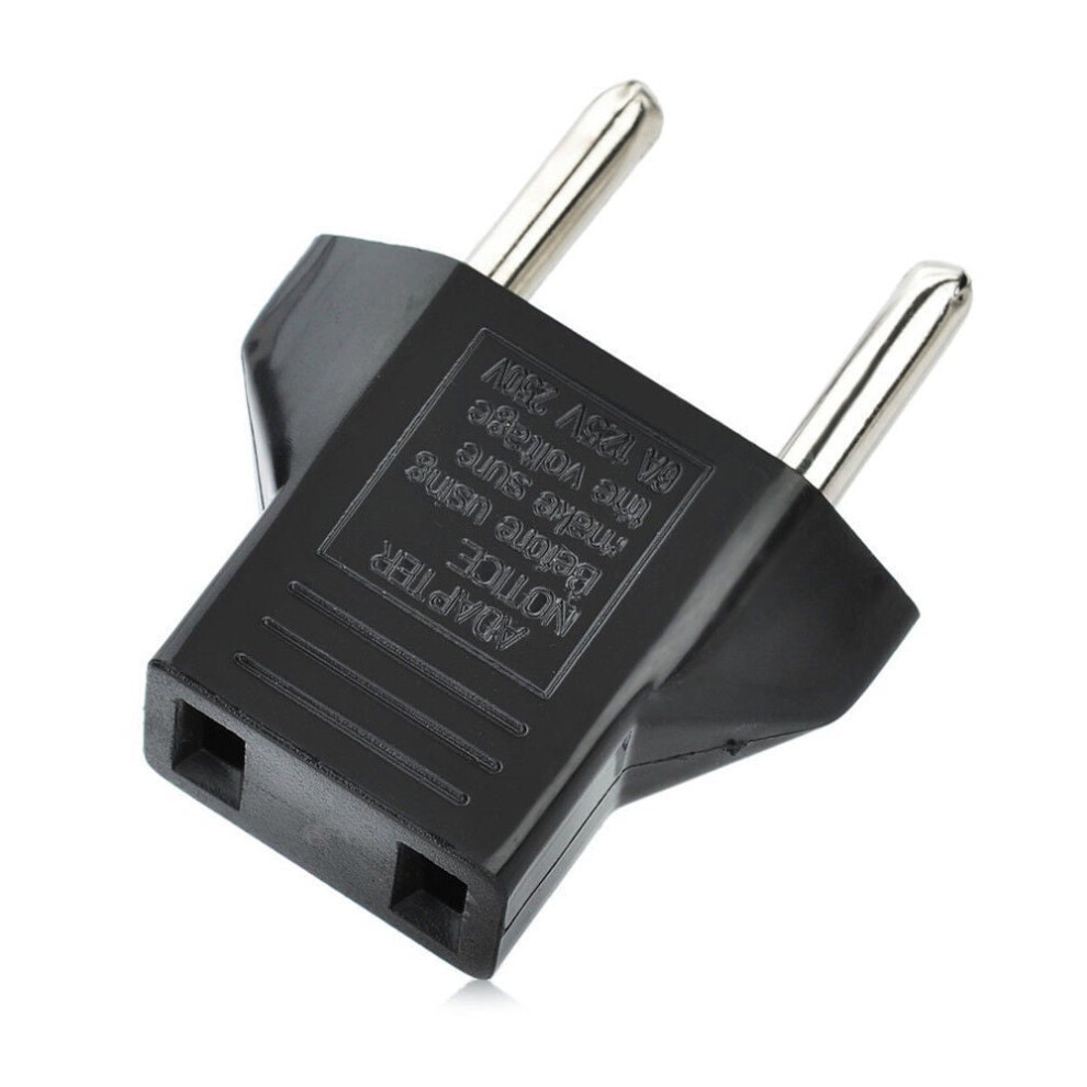 Us Usa To Eu Euro Europe Adapter Power Jack Wall Plug Converter Travel Adapter Black 9322103558341
