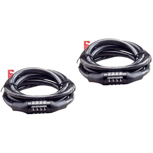 2 Pack Password Lock Bike Chain Lightweight Combination Cable