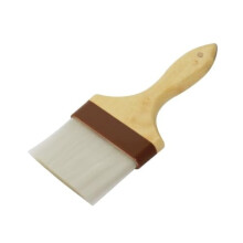 Soro Essentials 4” Flat Pastry Brush with Nylon Bristles, Wooden Handle - Basting Brush for BBQ, Butter, Oil, Marinade Compatible with Grill Tools