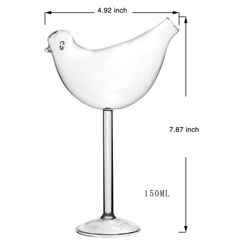 Ποτήρι κοκτέιλ 5oz/150ml, Ποτήρι κρασιού σε σχήμα πουλιού, Μοναδικό κουπέ σαμπάνιας, 1