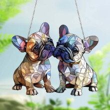 Taotanxi New Valentine'S Day Two Little Dogs 2D Flat Acrylic Hanging Wall Decoration Art Pendant