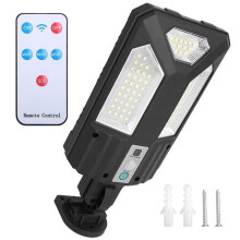 Conjunto de 3 luminárias solares de parede para exterior, com 87 LEDs, sensor de movimento PIR, controle remoto, classificação IP45 de