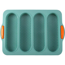 Stampi in silicone antiaderente per pane francese e baguette, 30x20x6,35 cm, verde scuro.