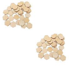 200 houten stukjes in de vorm van beukenhout voor doe-het-zelf knutselprojecten, klaar om te beschilderen of te decoreren (25 mm)